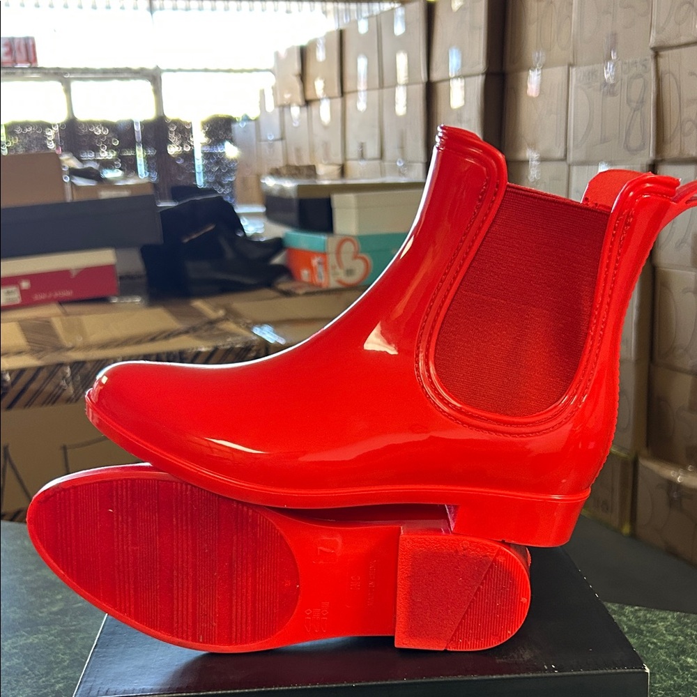 INC International Concepts Bright Red Women's Rain Boots